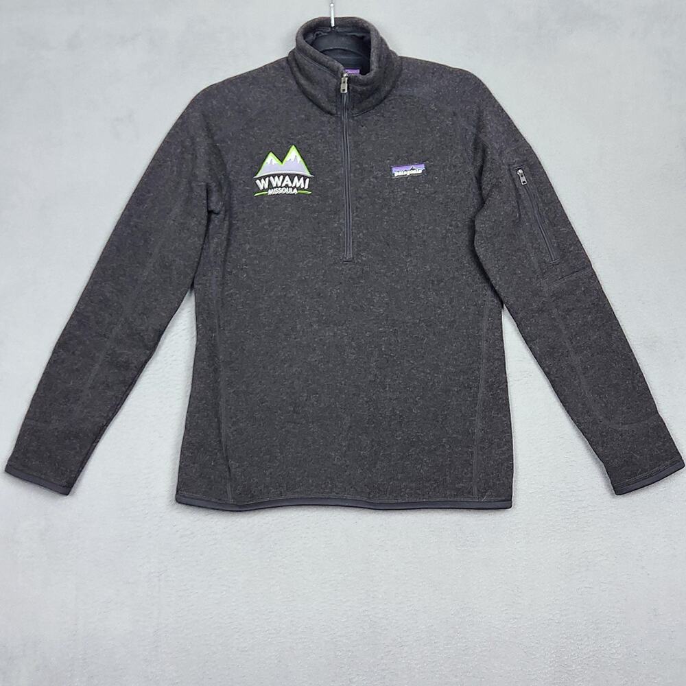 PATAGONIA Sweater Womens Small Gray 1/4 Zip Better Sweater WWAMI Missoula Logo